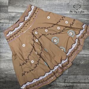 Haven Bleu Beaded Layered Midi Skirt Size M